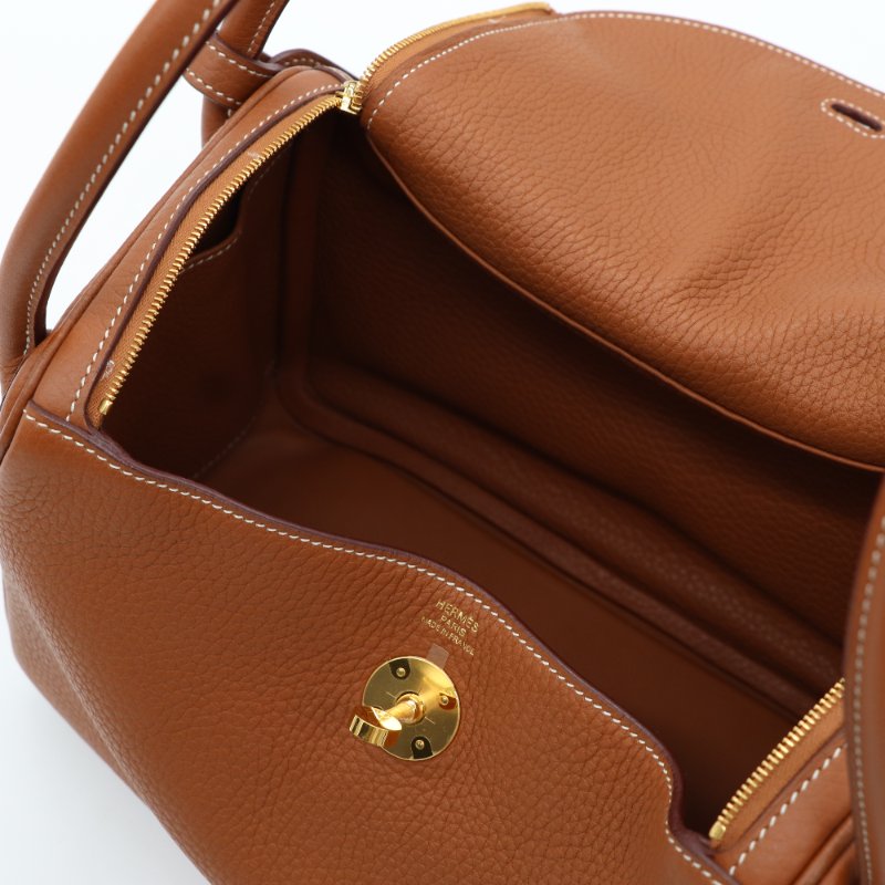 【CP 精選🌟小編推薦】Hermès 愛馬仕 Lindy 26 棕色 牛皮金扣 手提包 肩背包-16