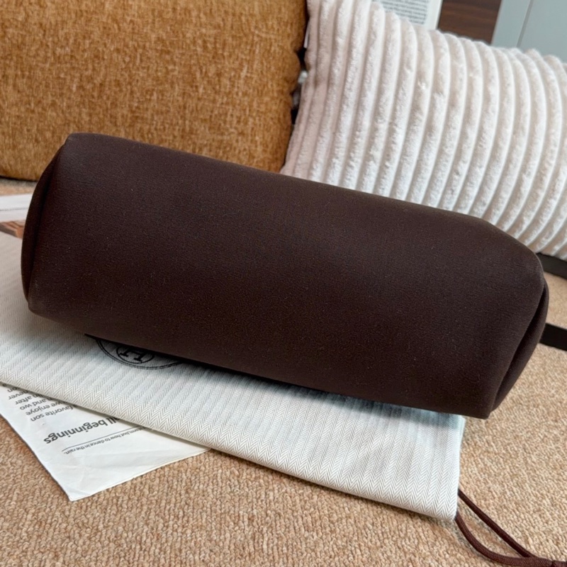 【近新閒置品】愛馬仕Hermes Herbag 31烏木色D刻拼黑蓋金扣單肩手提包斜挎包母子包-7