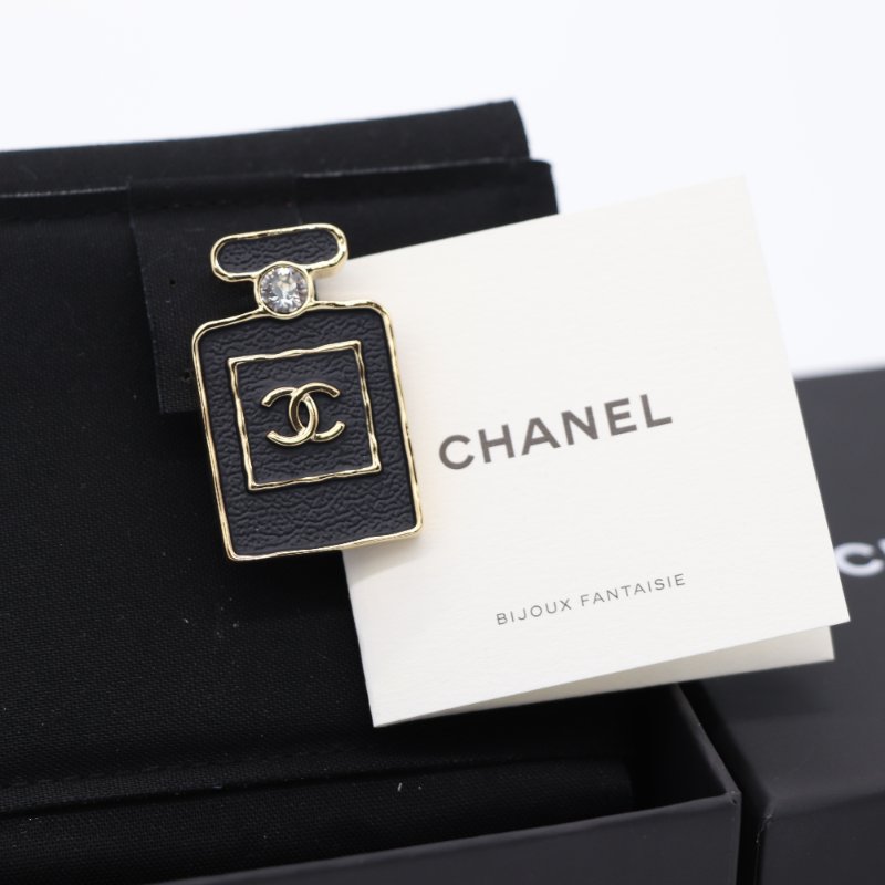 Chanel 香奈兒 淡香水 黑色 皮革 胸針-0