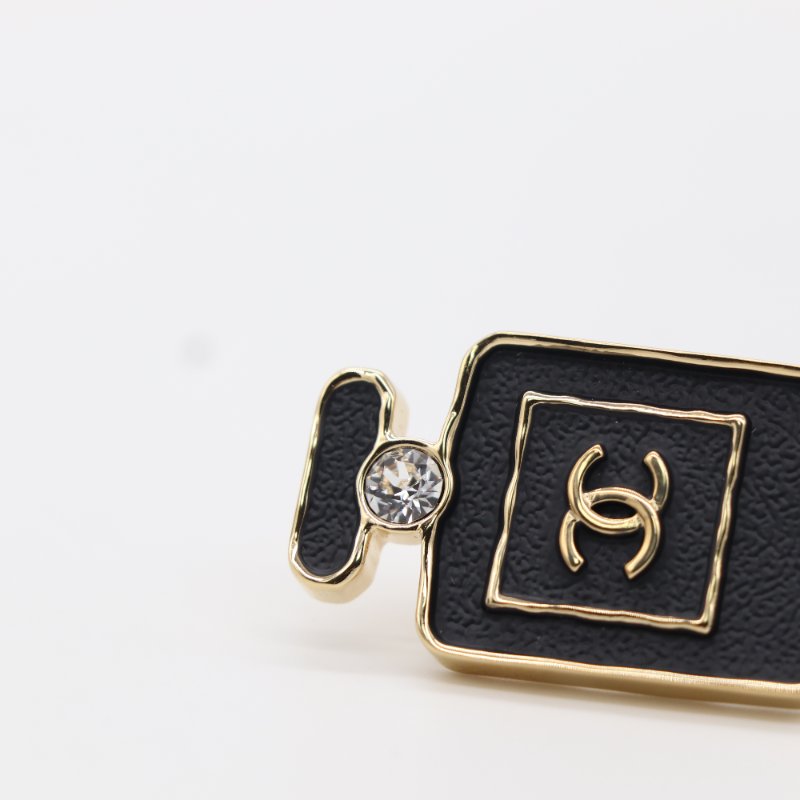 Chanel 香奈兒 淡香水 黑色 皮革 胸針-3