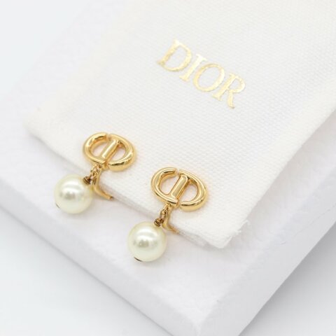 Dior 迪奧 CD Navy clip-on 金色 白色 珍珠 耳夾