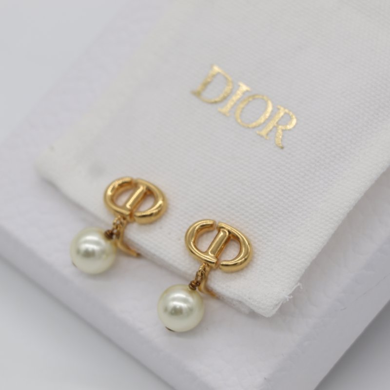 Dior 迪奧 CD Navy clip-on 金色 白色 珍珠 耳夾-2