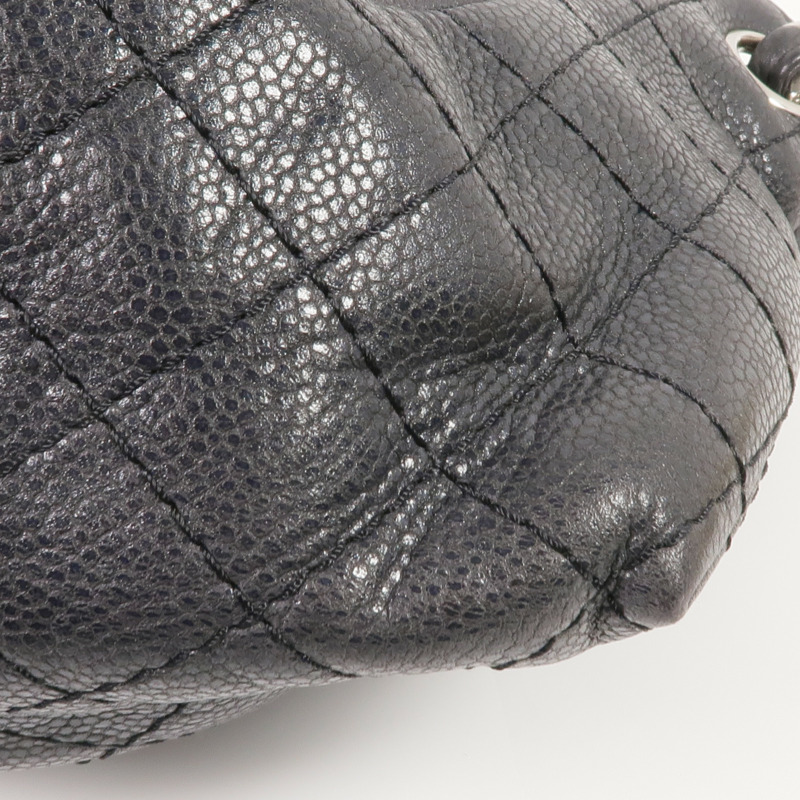 CHANEL 牛皮皮革Chain Shoulder Bag銀扣鏈帶肩背袋-10