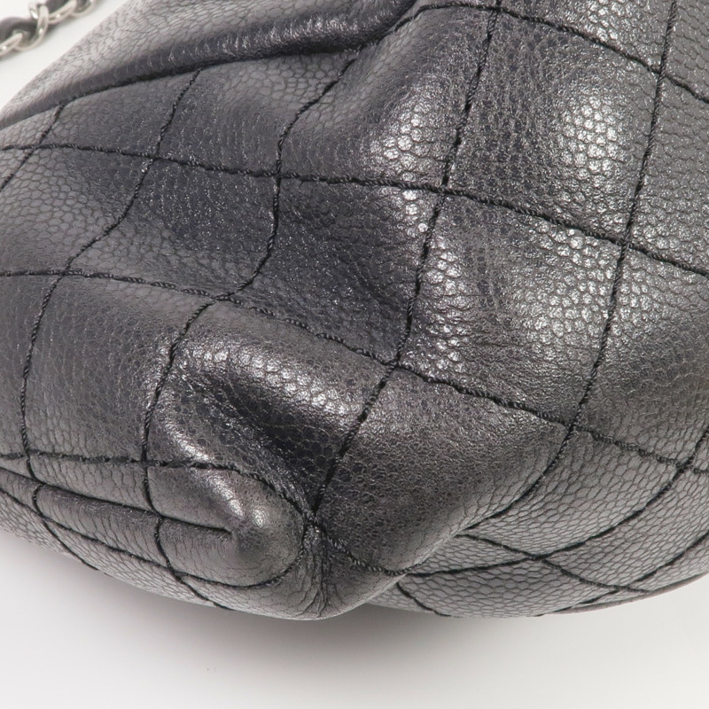 CHANEL 牛皮皮革Chain Shoulder Bag銀扣鏈帶肩背袋-11