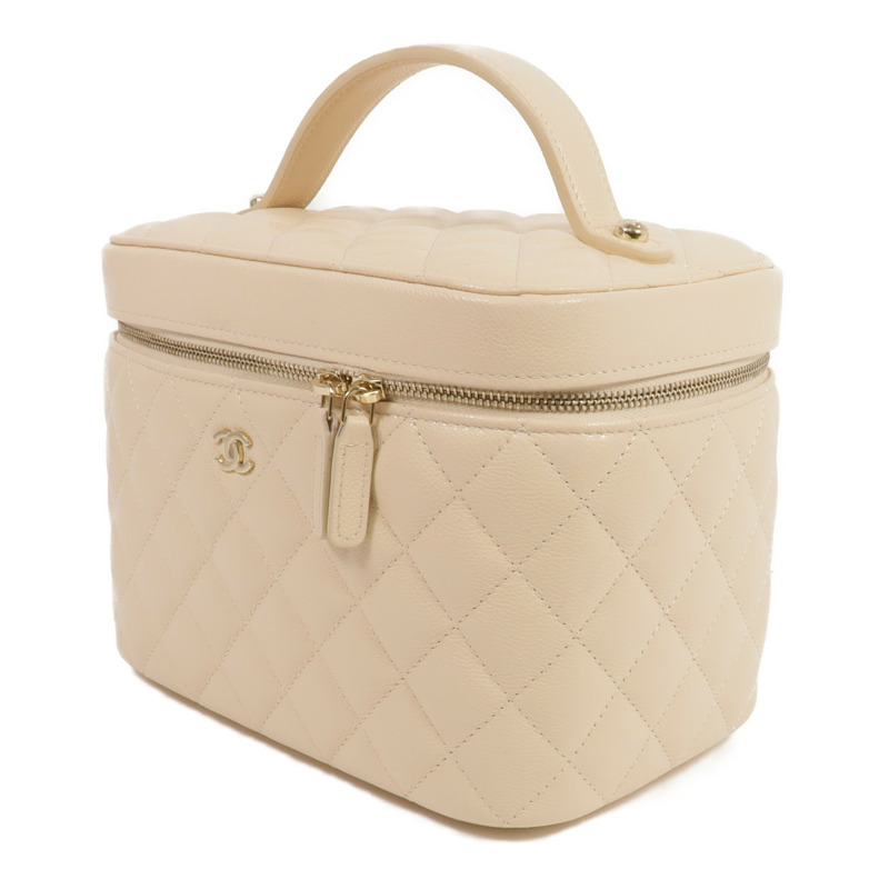 CHANEL 牛皮皮革Vanity Pouch金扣手挽袋/化妝袋-2