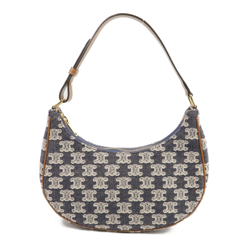 CELINE 牛仔布AVA金扣肩背袋-0