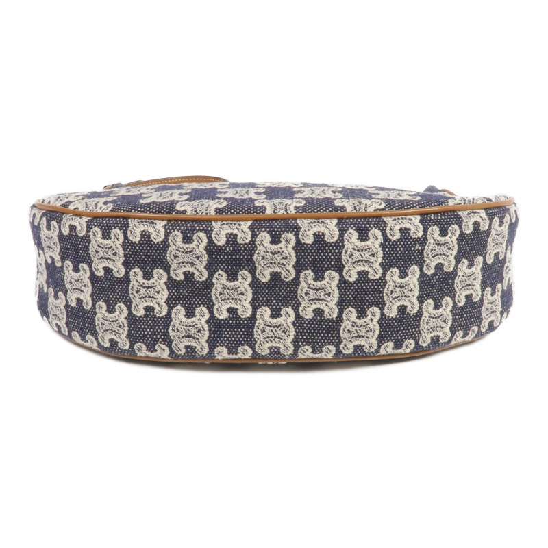 CELINE 牛仔布AVA金扣肩背袋-3