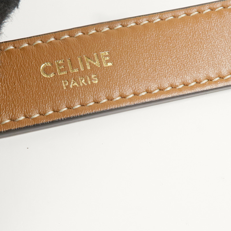 CELINE 牛仔布AVA金扣肩背袋-6