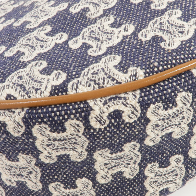 CELINE 牛仔布AVA金扣肩背袋-12