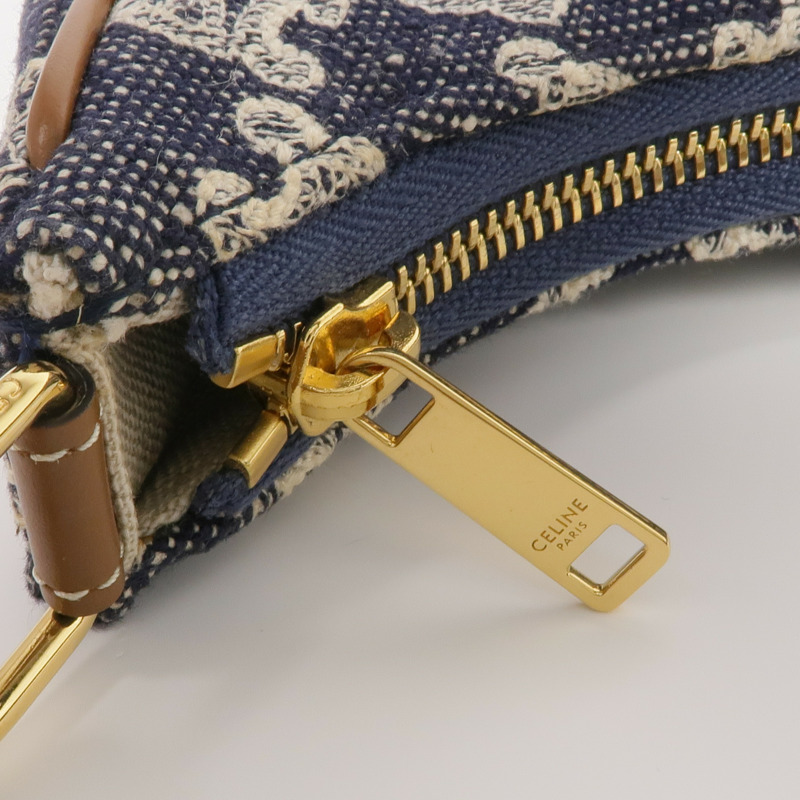 CELINE 牛仔布AVA金扣肩背袋-15