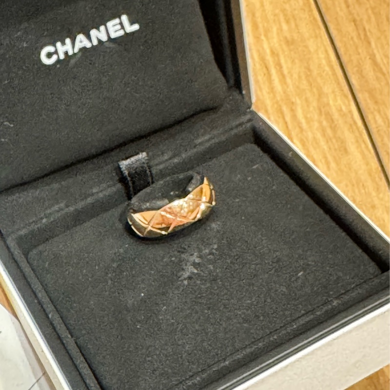 Chanel 經典菱格紋18k金 米金色 小型款 53號-1