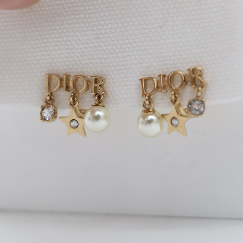 Dior 迪奧 Dior(e)volution 金色 白色 珍珠耳夾-1