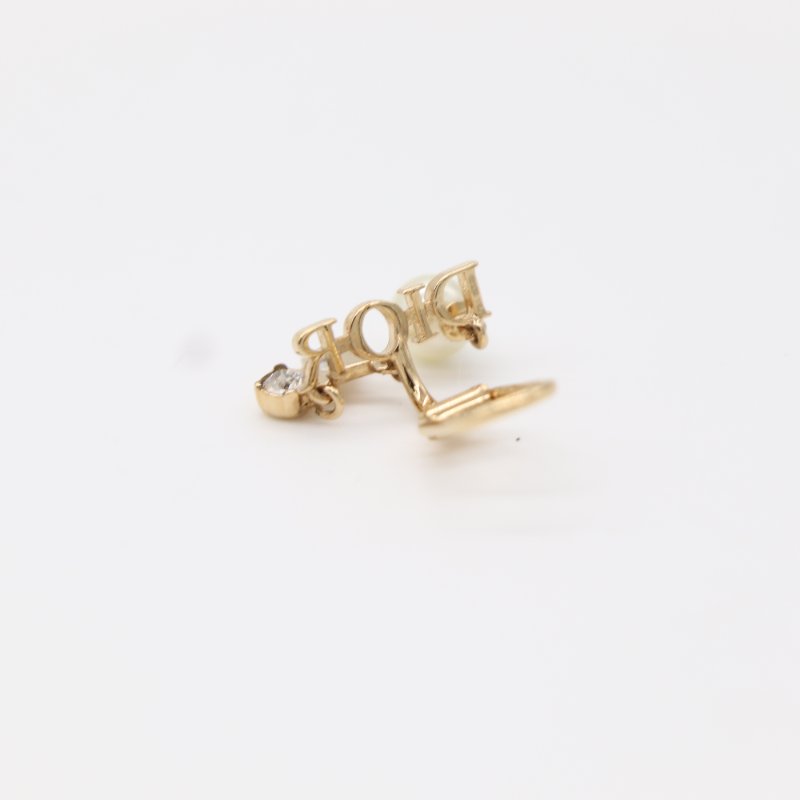 Dior 迪奧 Dior(e)volution 金色 白色 珍珠耳夾-5