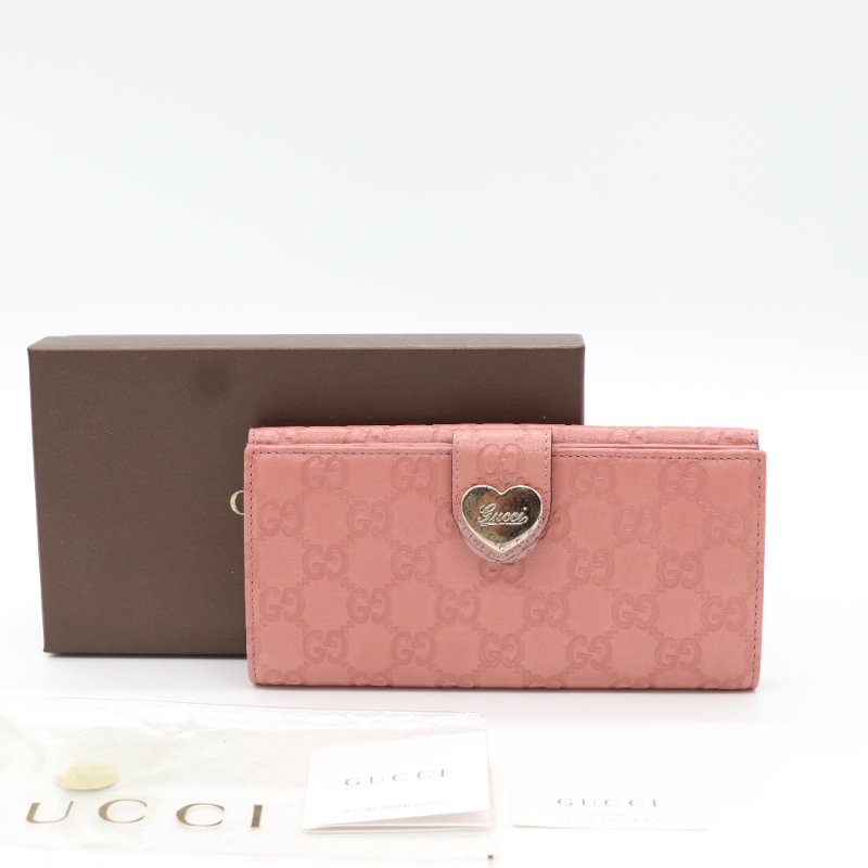 【聖誕好禮🌟小編推薦】Gucci 古馳 Guccissima Continental GG 霧面粉 壓紋皮革 長夾-0