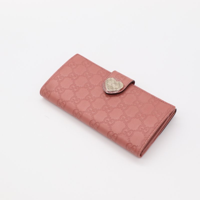【聖誕好禮🌟小編推薦】Gucci 古馳 Guccissima Continental GG 霧面粉 壓紋皮革 長夾-1