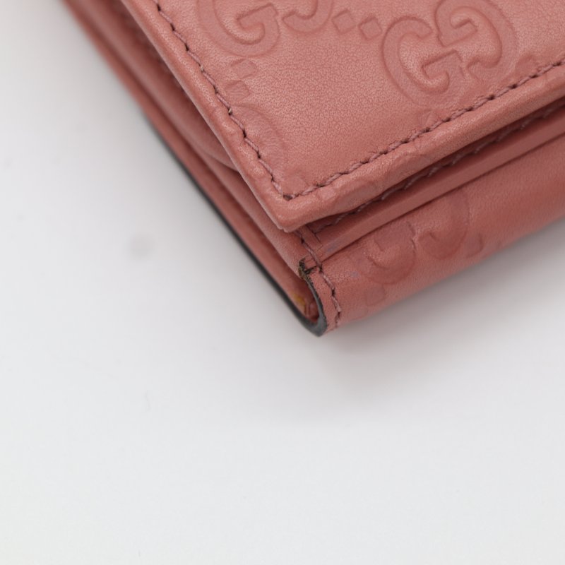 【聖誕好禮🌟小編推薦】Gucci 古馳 Guccissima Continental GG 霧面粉 壓紋皮革 長夾-6