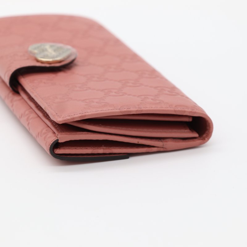 【聖誕好禮🌟小編推薦】Gucci 古馳 Guccissima Continental GG 霧面粉 壓紋皮革 長夾-11