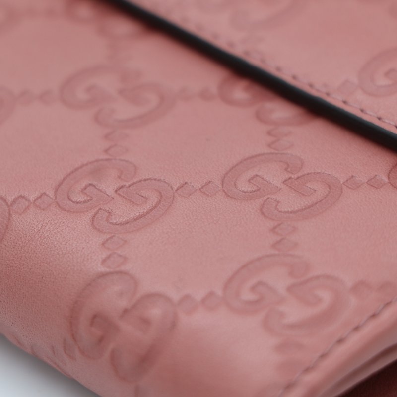 【聖誕好禮🌟小編推薦】Gucci 古馳 Guccissima Continental GG 霧面粉 壓紋皮革 長夾-17