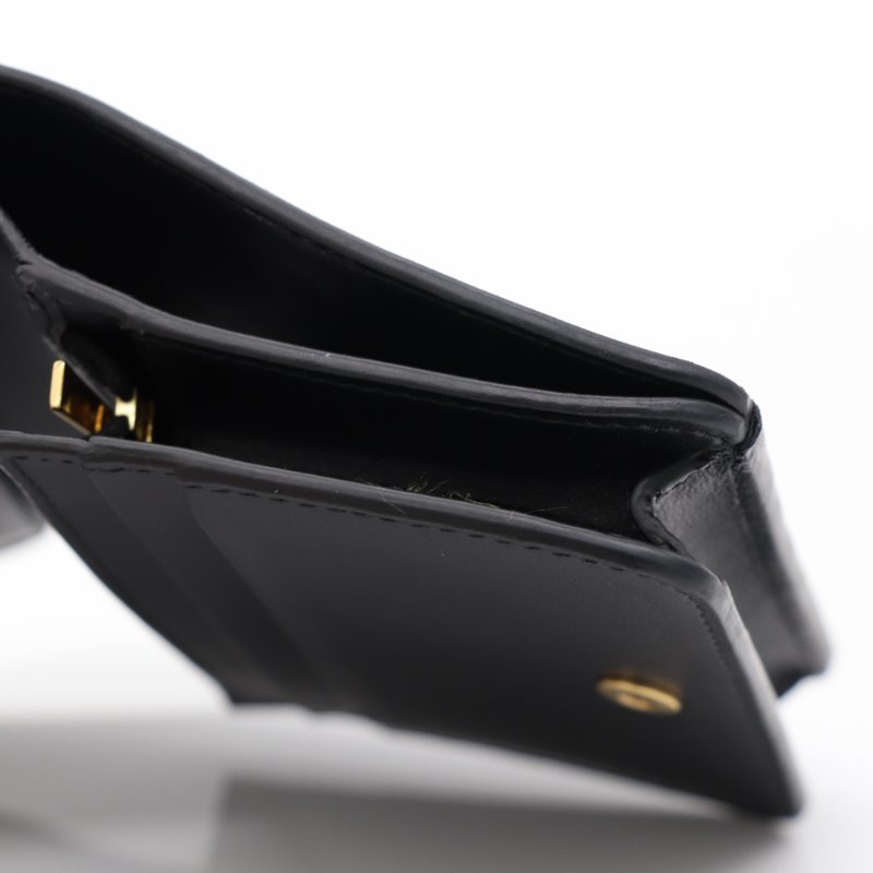 Celine 思琳 凱旋門對折短夾 黑色 小牛皮 短夾-8