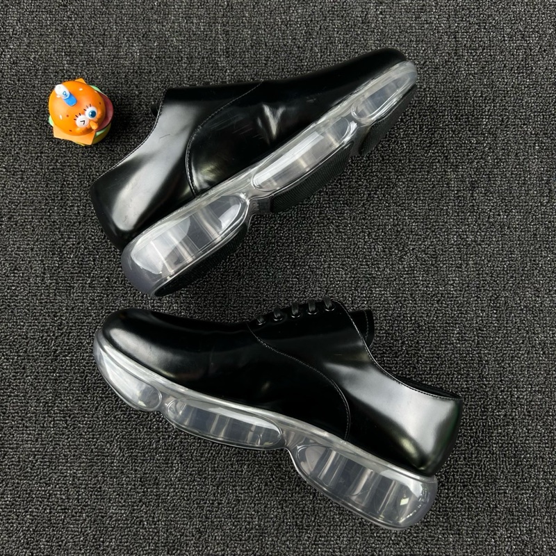 99新，未使用過Prada普拉達黑色漆皮氣墊鞋 尺碼:38.5 黑色漆皮設計-2