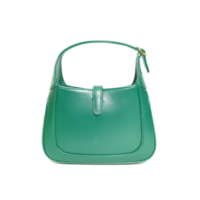 GUCCI Jackie1961Mini19綠色牛皮金扣肩背包-2