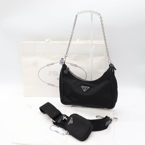 Prada 普拉達 Re-Edition 2005 黑色 尼龍 肩背包