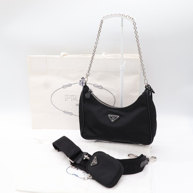 Prada 普拉達 Re-Edition 2005 黑色 尼龍 肩背包-0