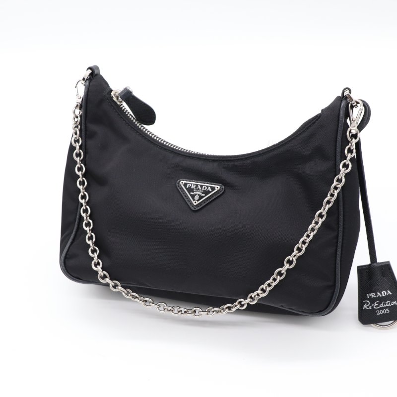 Prada 普拉達 Re-Edition 2005 黑色 尼龍 肩背包-12