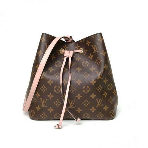 LOUIS VUITTON NÉONOÉ水桶包中號26粉色內裏老花PVC金扣晶片肩背包