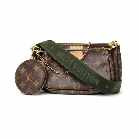 LOUIS VUITTON MultiPochetteAccessoires五合一綠肩帶老花PVC2020肩背包