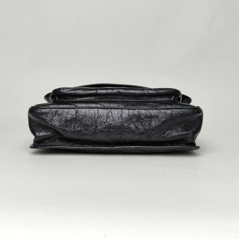 SAINT LAURENT Niki大號32黑色牛皮銀扣肩背包-4