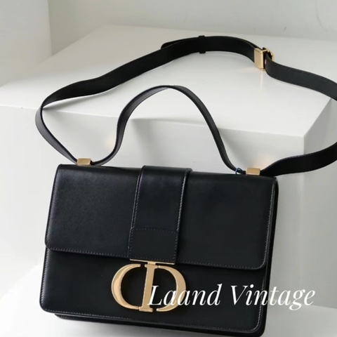 Dior • 蒙田Montaigne 30 黑金牛皮 中號