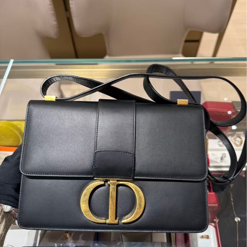 Dior • 蒙田Montaigne 30 黑金牛皮 中號-1