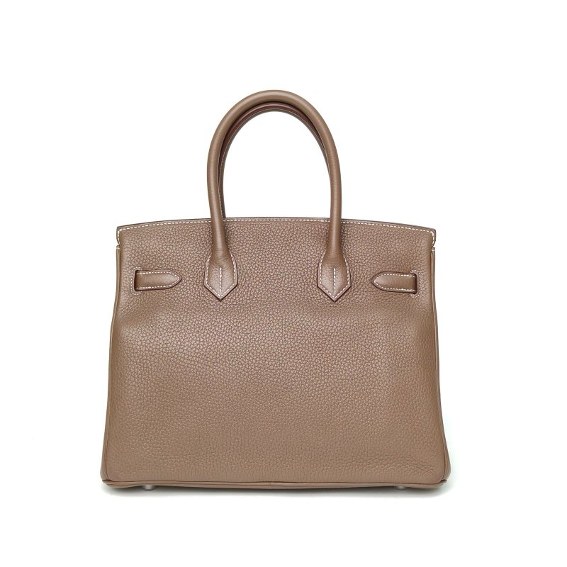HERMES Birkin3018大象灰TC皮X刻銀扣肩背包-2