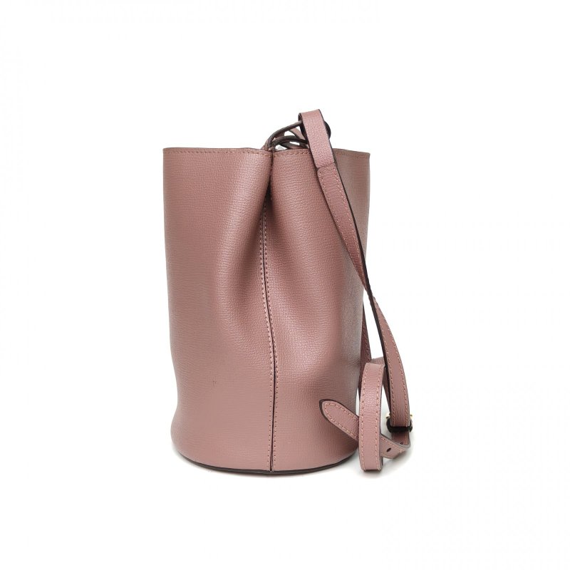 Burberry 豆沙粉牛皮全皮水桶單肩包肩背包-3