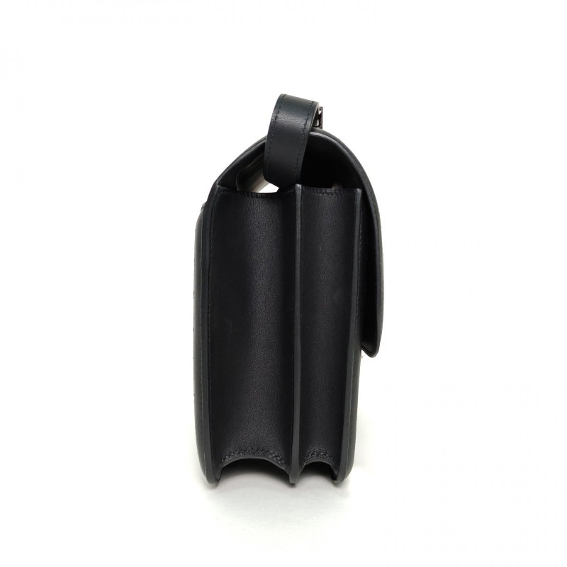 HERMES Constance康康2414米色拼89黑色Swift皮/防水帆布/帆布Y刻銀扣肩背包-3