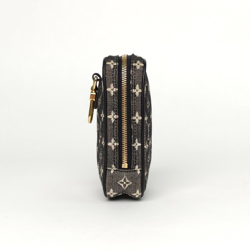 LOUIS VUITTON 黑色牛仔布2005中古牛仔丹寧手機包斜挎包mini肩背包-1