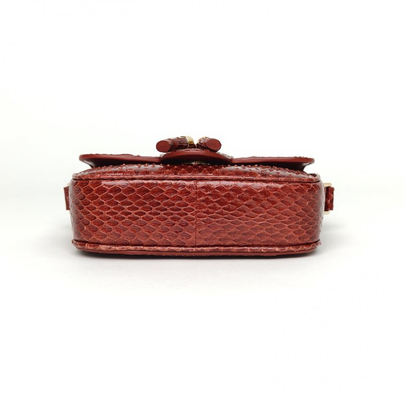 CELINE 紅色蛇皮單肩包肩背包-4