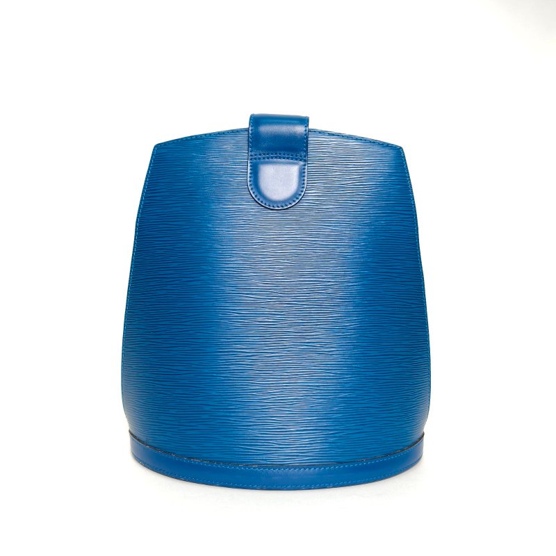 LOUIS VUITTON 藍色EPI水波紋牛皮金扣1997中古LVCLUNY水波紋單肩包肩背包-2