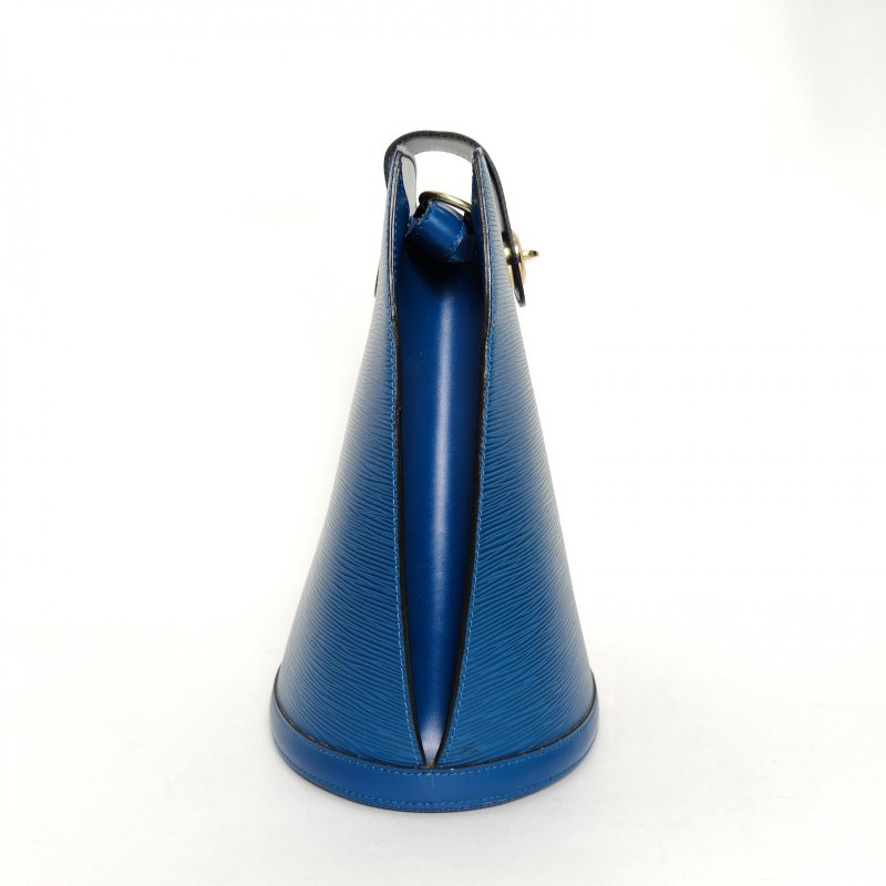 LOUIS VUITTON 藍色EPI水波紋牛皮金扣1997中古LVCLUNY水波紋單肩包肩背包-3