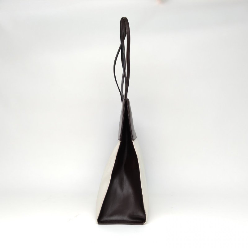 CELINE 拼色牛皮銀扣中古oldceline手提托特包購物袋肩背包-1