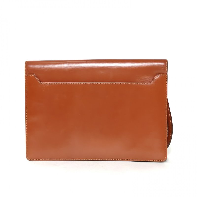 LOEWE 金棕色牛皮中古信封包手拿包肩背包-2