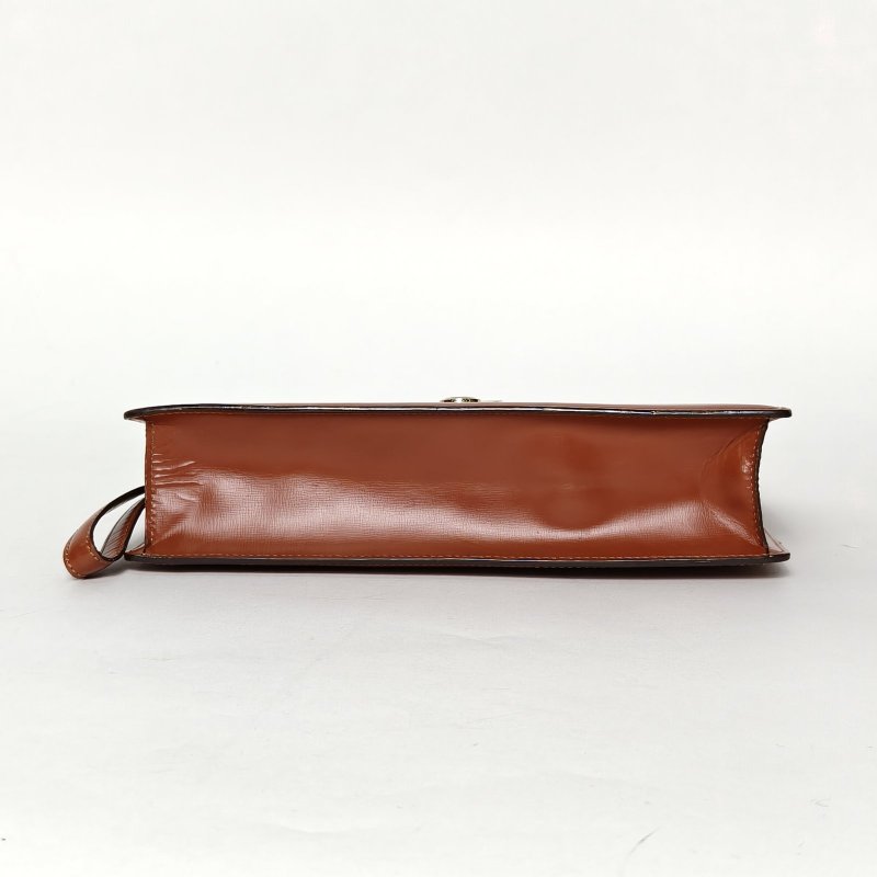 LOEWE 金棕色牛皮中古信封包手拿包肩背包-4