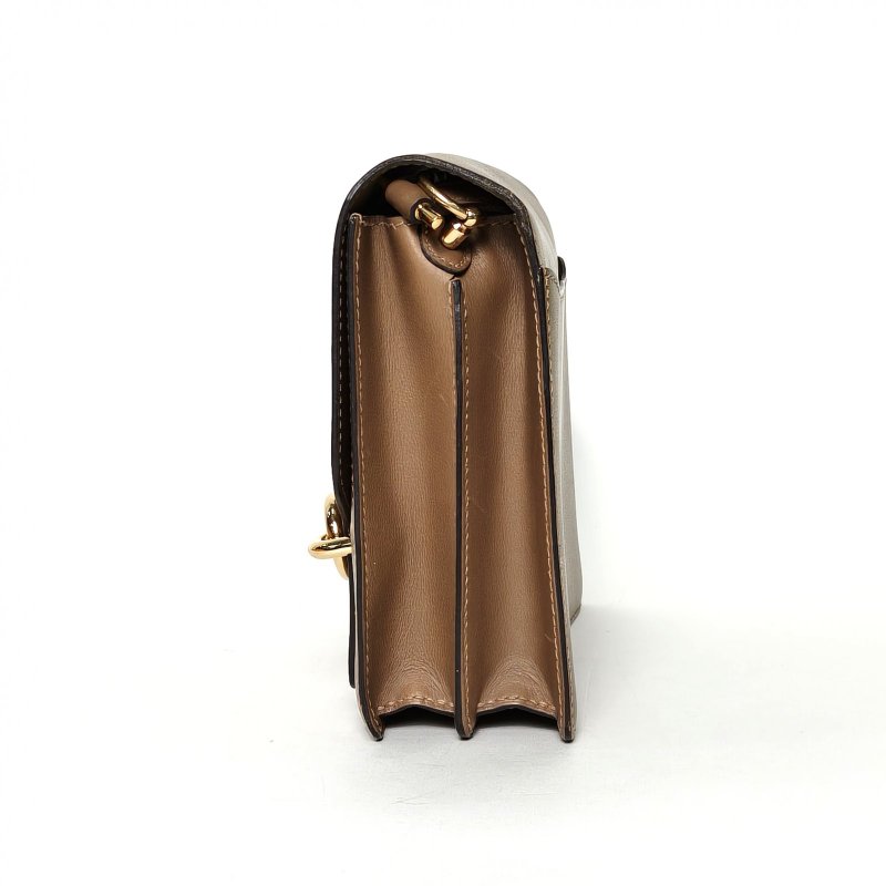 HERMES Roulis豬鼻子23D0威瑪犬米色EC皮Y刻金扣肩背包-3