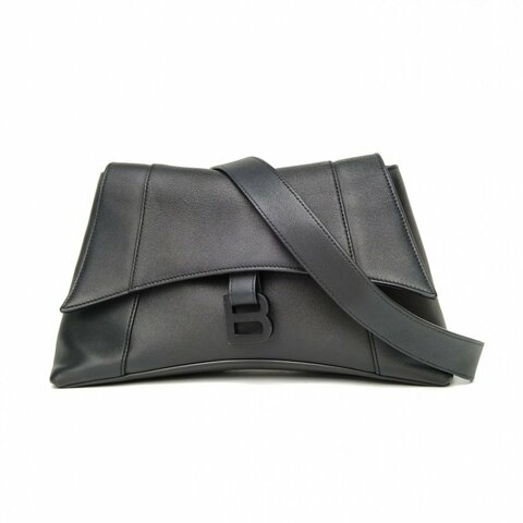 BALENCIAGA Downtown小號30黑色牛皮肩背包
