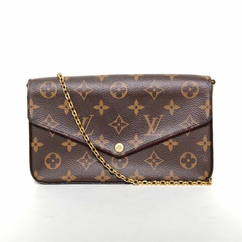 LOUIS VUITTON POCHETTEFELICIE三合一鏈條包老花PVC2018肩背包