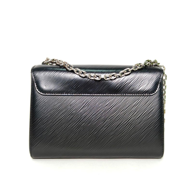 LOUIS VUITTON TWIST中號23黑色EPI水波紋牛皮金銀扣2018限量浮雕塗鴉肩背包-2