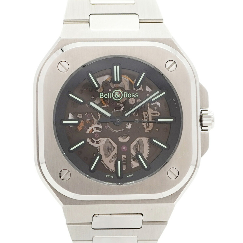 Bell & Ross BR05 Skeleton Nightram BR05A-BL-SK-ST 不銹鋼錶盤男士手錶-0