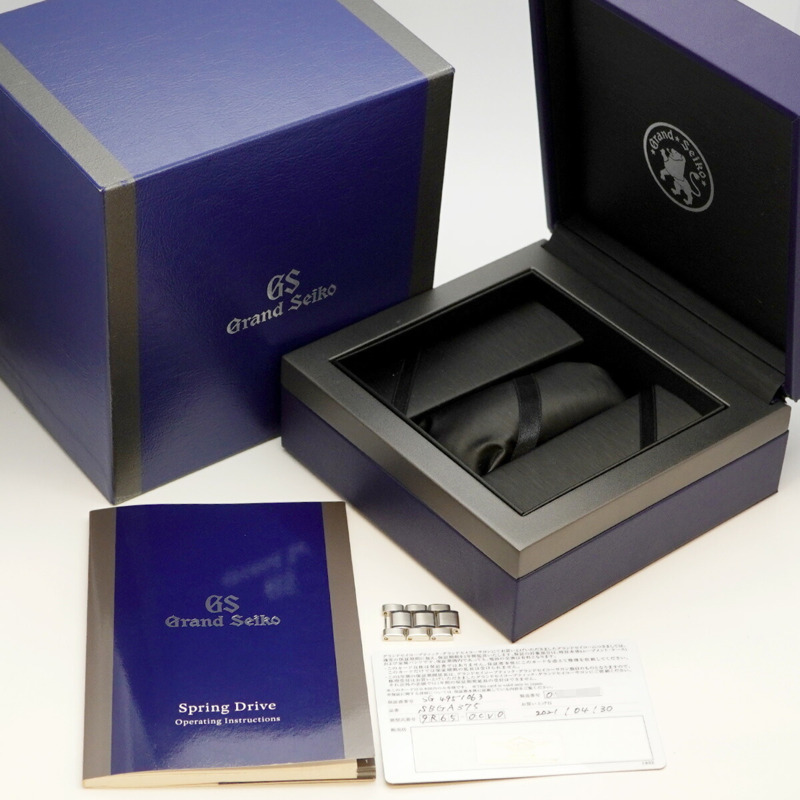 精工 Grand 9R65-0CV0 SBGA375 海軍藍錶盤男士腕錶-1