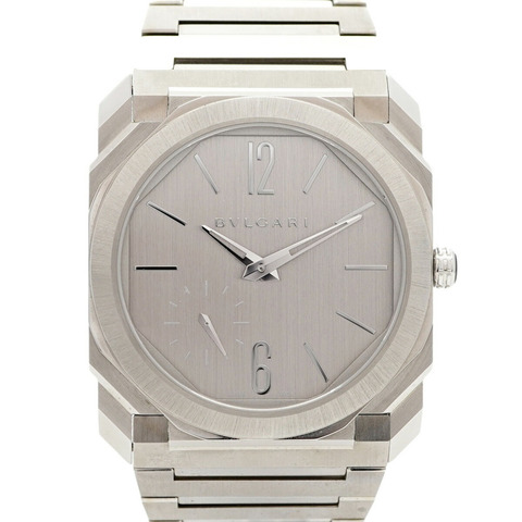 Bvlgari Octo Finissimo BGO40SXT 銀色錶盤男士手錶